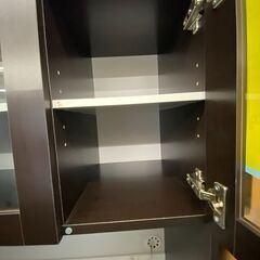 【ドリーム川西店御来店限定】  2枚扉オープンボード ブラウン H1790×W800×D390 クリーニング済み 【2001245255600543】