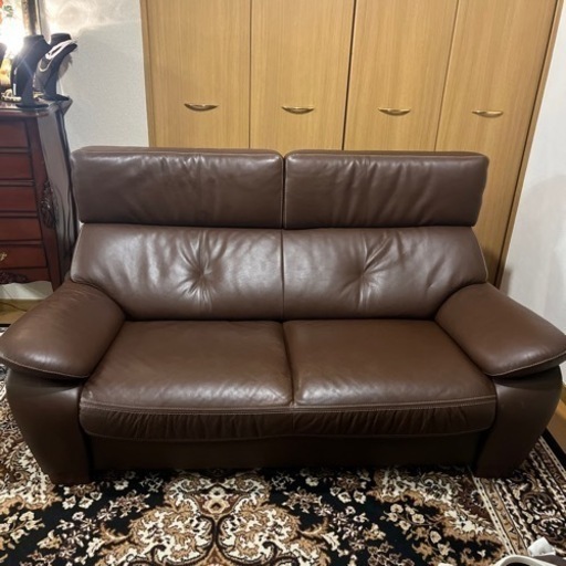 美品 25万円 カリモク 本革ソファ