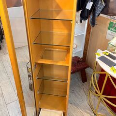 LED付き 富士ファニチア コレクションケース キュリオケース キャビネット ガラス棚 6段 引出し付 ★買取帝国 志木店の画像