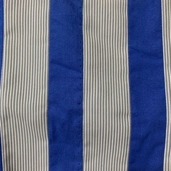 ハンドメイド　ブルー　ストライプ　手提げ鞄の画像
