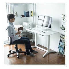 サンワ スタンディングデスク ホワイト/幅120×奥60