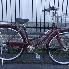 ＜整備済・美品車＞シティサイクル・26インチ自転車・外装6段変速...