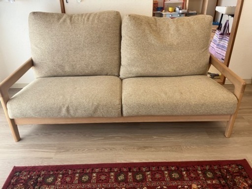 【引取り限定、定価242,440円】2.5人がけソファ　無垢材