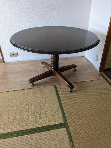 家具 カリモク木製丸テーブル