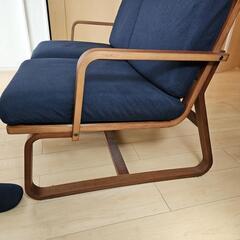 4月28まで【無印良品】リビングでもダイニングでもつかえるソファチェア ウォルナット材の画像