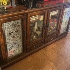 サイドボード アンティーク キャビネット 飾り棚