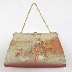 ss6293　未使用品　 和装小物 3点セット ゴールド 赤系 華やか お祝い 草履 鞄 冬草履 防寒草履 金糸 フォーマル 和服 着物 和装小物 未使用の画像