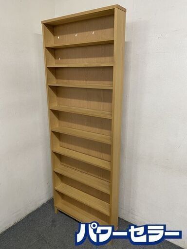 無印良品/MUJI ブックシェルフ 本棚 幅80 可動棚 オーク材 薄型ラック ワイド スリム 中古家具 店頭引取歓迎 R8240
