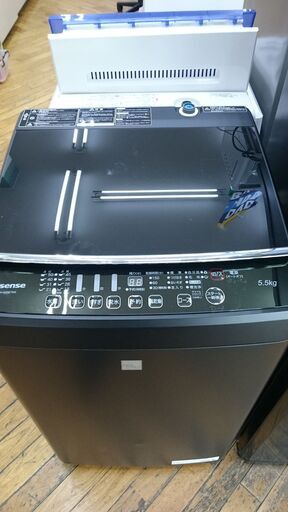 （2024.04.28お買い上げありがとうございます）ハイセンス　全自動洗濯機５.５ｋｇ　２０２１年製　HW-G55E7KK　黒　54ｃｍ幅　　５.５ｋｇ　1~2人世帯　高く買取るゾウ八幡東店