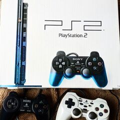 PlayStation2 SCPH-70000 アナログ連射コントローラー極ホワイト付の画像