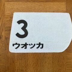 【値下げ】JRA オリジナル記念品ゼッケン型コースター　ディープインパクト＆ウォッカの画像