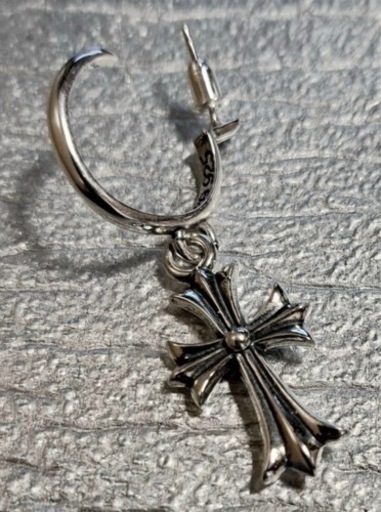 シルバー925ピアス  タイニーCHクロスフープクロスピアス タイニークロス