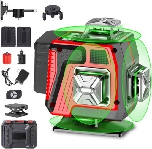 現品限り✨レーザー墨出し器 4x360° 16ライン 4D 水準器ツール