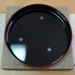 【現状品・詳細不明】 レトロ・アンティーク 丸いお盆 直径32c...
