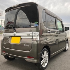 25年式ターボ車☆月々1万円〜分割可❗️車検2年付き！【名義変更代込み】広い車内！大人気‼️ダイハツ タントカスタムRS☆SDナビ付き☆走行中DVD見れます☆純正アルミ☆事故修復歴無し☆電動スライドドア☆ドライブレコーダー☆そのまま乗って帰れます！の画像