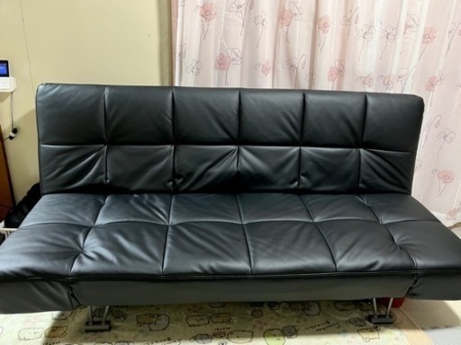 【お譲り先決まりました】ニトリ　家具　ソファベッド　合皮