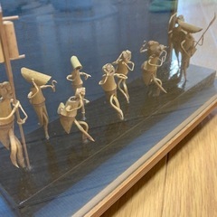民芸品　竹細工　阿波踊り　ガラスケース入　の画像