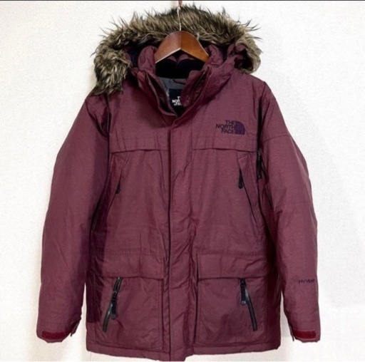 ノースフェイス　ダウンコート　ワインレッド