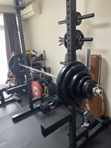 イヴァンコシャフト2本、ライフフィットネスプレート107.5kgセット❣️