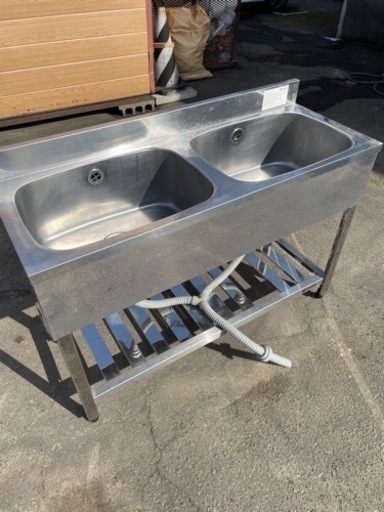 【中古】業務用シンク　二層シンク　厨房　引き取りに来れる方