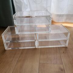 無印良品 重なるアクリルケース2段引き出し 3点セットの画像