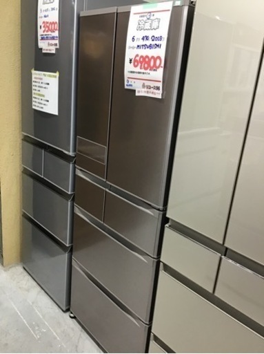 ●販売終了●６ドア冷蔵庫　自動製氷有り　470L 2018年製　　MITSUBISHI 中古品