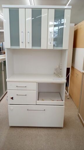 店長値引き★ジモティ割あり★ ニトリ レンジボード クリーム H180.5×D40×W88 クリーニング済み TJ5553