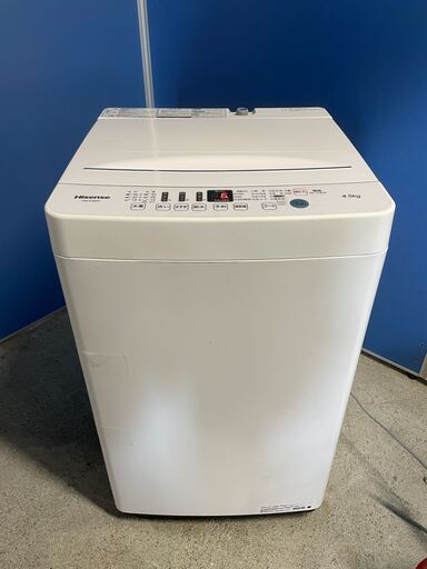 【美品】Hisense 4.5kg洗濯機 HW-E4503 2019年製 通電確認済み 格安 人気 早い者勝ち 引取歓迎 配送OK