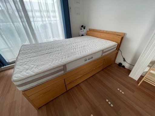 【総額82,980円相当】セミダブル　ベッドフレーム+マットレス　【ご希望あれば】防水シーツ+ベッドパッドも