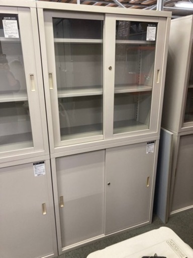 コクヨ 引き違い書庫 上下セット 中古