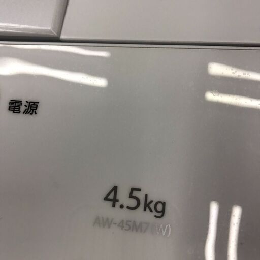 TOSHIBA/東芝　縦型洗濯機　4.5kg　AW-45M7（W）　2019年製