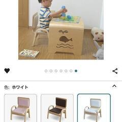 子供用　木製テーブル　椅子の画像