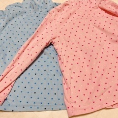 【子供服】GU 長袖ハート柄タートルネック 150size 2枚セット