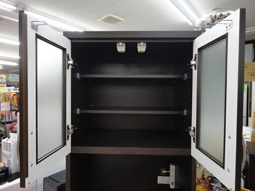 スリムレンジボード ダークブラウン 幅60×高180㎝ ニトリ コパン キッチンボード 食器棚　西岡店