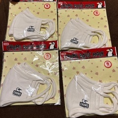 〔新品〕4セットCHUMS  チャムス　マスク　白　コットン　2枚入り　サイズSの画像