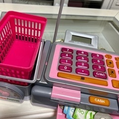本格的 ジャストライクホーム　レジスター　子供用レジ　おままごと　中古品の画像