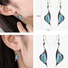 ターコイズドロップフックピアス（新品）の画像