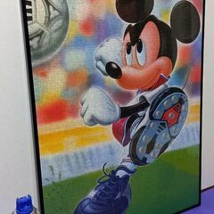 ジグソーパズル 完成品 額縁入り ミッキーマウス サッカー
