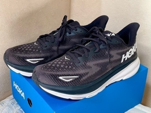 美品 ホカオネオネ クリフトン 9 clifton 9 28.0 US10 黒 ブラック ランニングシューズ