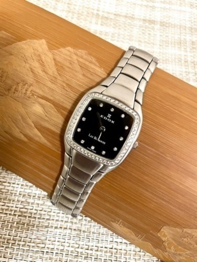 [限定特価品:ヴィンテージ/稼働]エドックス EDOX レ・べモン ダイヤベゼル/ブラック/28111/腕時計