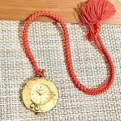 [希少:ヴィンテージ美品/稼働]SEIKO セイコー 手巻き式和装時計/1978年製/17石 ASGP/懐中時計/ストラップ付きの画像