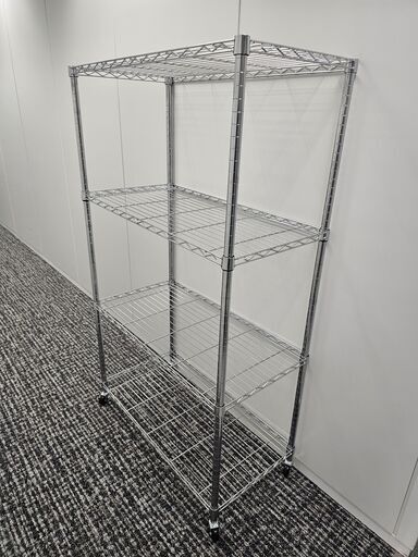４段タイヤ付きスチールラック・メタルラック（90*45*150）【ホームセンター12,000円相当】