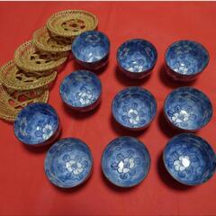 清峰 和食器 湯呑10個セット 湯呑み 青 お茶のみ 来客用 お...