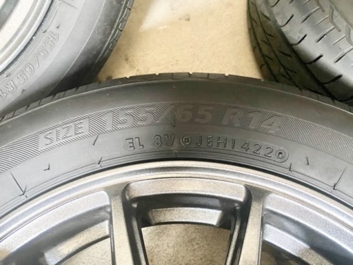 2022年製 日本製 ネクストリー 155/65R14 75S ＆ ホイールセット LCZ012 14インチ×4.5J 軽量アルミ 4本セット ブリヂストン NEXTRY サマータイヤ