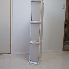 プラスチック　たて三段ゴミ箱