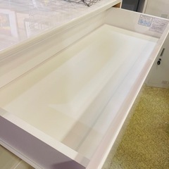 《売約済》【池上店】衣類収納　タンス　チェスト　ハイチェスト　ホワイト　白　白家具　収納　引き出し　エナメル　検　エレア　elea クエス　カレナ　マルミツ　丸光　チェスト　箪笥　引き出し　衣類収納　　ホワイト　白家具　アクリル　エナメル　ハイチェスト　ニトリ　NITORI　大容量　収納力　タンス　 🚚運搬無料エリア有 / 大田区 リサイクルショップ 🪜Lumberroom - ランバールーム - 池上店 / 池上駅 大森駅 蒲田駅 最寄り🪜 の画像