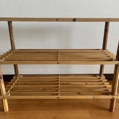生活雑貨  木製シューズラック　収納ラック　ウッドラックの画像