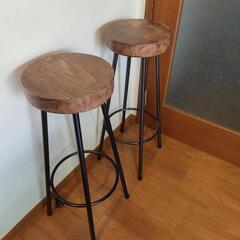 ハイスツール　アイアン　木　スツール