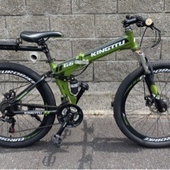 前後サス 前後ディスクブレーキ ２６インチ 折りたたみ自転車 マ...