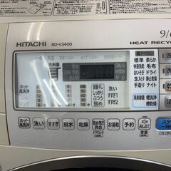 ドラム式洗濯機　No.11816　日立　2012年製　洗濯容量9kg乾燥6kg　BD-V3400L　【リサイクルショップどりーむ荒田店】の画像